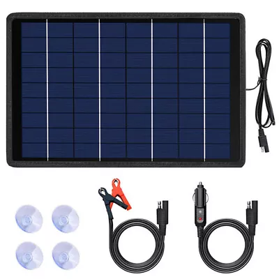 12V Portable Solar Panel Trickle Charger Car Battery Maintainer For Boat 5W • £12.99