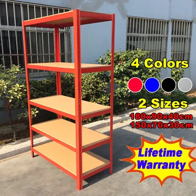 5 Tier Garage Shelving Units Storage Shelves Metal Racking For Garages Shed Shop • £26.17