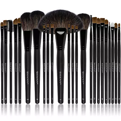 SHANY Studio Quality Natural Cosmetic Brush Set With Leather Pouch 24 Count • $19.95