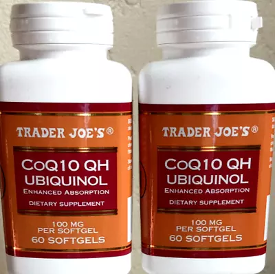 FRESHEST!! **EXP 9/2027** - 2 Pack! - Trader Joe's CoQ10 UBIQUINOL 100mg 60 Caps • $29.99