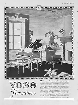 Vose & Sons Piano Co Ad 1927 Boston MA Florentine Case • $10.95