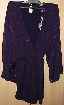 Motel Rocks Jourdan Grape Sparkle Playsuit BNWT Size: Medium • $14.91