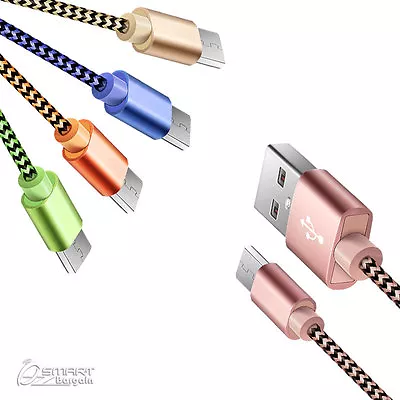 1M Metal Fiber USB Data Sync Charger Cable For Samsung Galaxy Ace 3 Core J1 Mini • $4.99