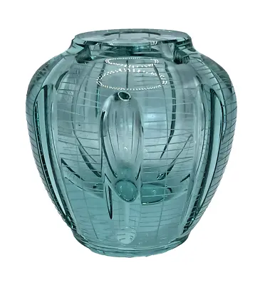 Moser Crystal Art Glass Etched Cut 3.5  Beryl Vase • $240