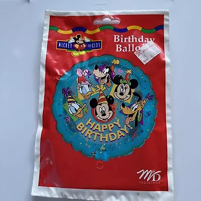 Disney Happy Birthday Mickey Mouse Mylar Large Helium Balloon Vintage • $14