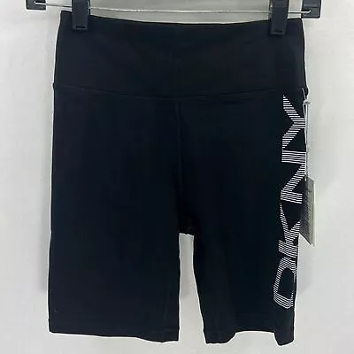 DKNY Women's Logo Track Black Bike Shorts - Sz Small - NWT • £24.10