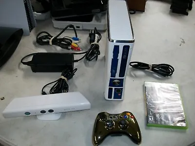Star Wars Limited Edition Xbox 360 500GB R2D2 Controller Power Kinect TESTED! • $225