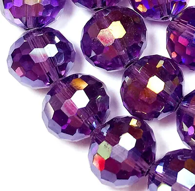 10mm Faceted Purple Crystal Quartz Round Loose Beads 14  • $6.50