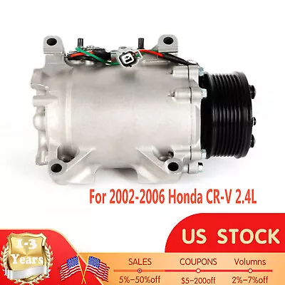 A/C Compressor For 2002 2003 2004 2005 2006 Honda CRV CR-V L4 CO 10663AC  2.4L  • $76.95