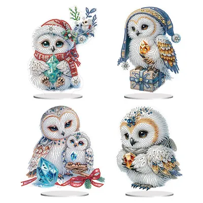 Acrylic Owl 5D DIY Diamond Painting Desktop Ornaments Art Kit Office Decor Gifts • $15.49