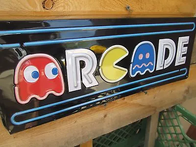 Pac Man Ms Arcade Game Metal Cool Sign Vintage Look Video Pinball Coin Amusement • $39.99