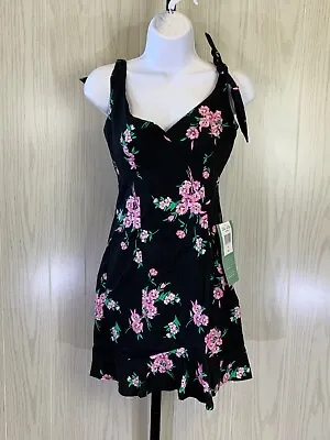 B. Smart Floral Bodycon Mini Dress Women's Size 5 Black NEW MSRP $69 • $19.99