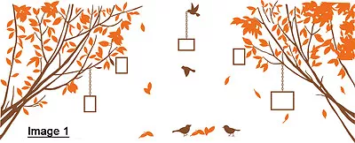 Tree Branches With Birds And Photo Frames Wall Art Vinyl Sticker DIY Wall Decal • £15.19