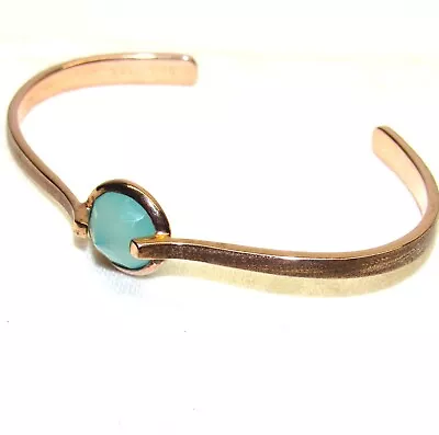 Designer DUALITAS Signed 18k Rose Gold & Sterling Silver BRACELET W/Aventurine • £20.09