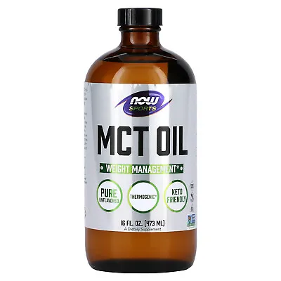 Now Foods Sports MCT Oil Pure 16 Fl Oz 473 Ml GMP Quality Assured Kosher • $17.43