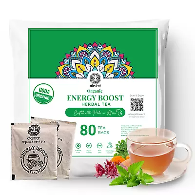 Organic Moringa Hibiscus Tea Blend Energy Booster Tea Slimming Tea -80 Bags • $17.99