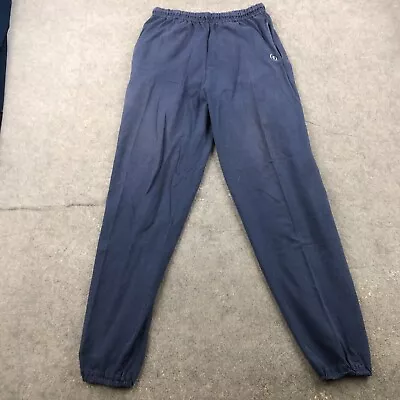 Vintage Discus Sweatpants Mens Medium Blue Logo Tapers USA Joggers * • $24.95