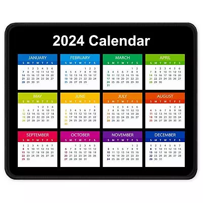 Mouse Pad 2024 Calendar Anti-Slip Rubber Mousepad With Stitched Edges For Of... • $16.61