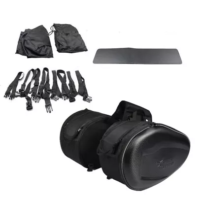 2 Pc Motorcycles ATV Saddle Riding Bag Helmet Storage Trunk Box Waterproof Cover • $79.50