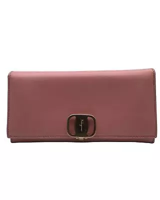 Pre Loved Salvatore Ferragamo Pink Leather Long Wallet With Multiple • $481