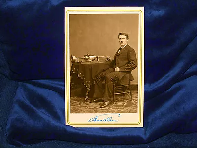 THOMAS EDISON Inventor Genius Cabinet Card Photograph Vintage Reprint CDV • $12.99