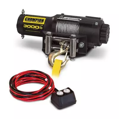 Champion UTV/ATV 3000lb Winch Kit 46 Feet Galvanized Aircraft Cable W/ Remote • $115.09