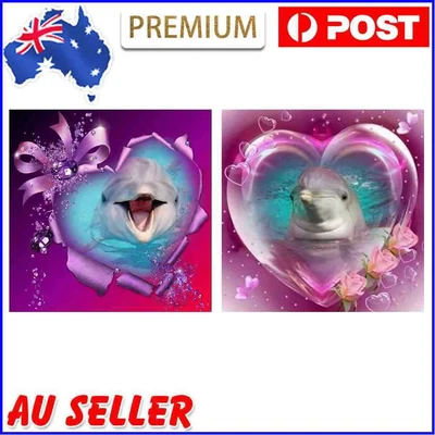 $10.99 • Buy 5D Diamond Painting Kit Dolphin Full Round Drill DIY Mosaic Picture Wall Art  AU