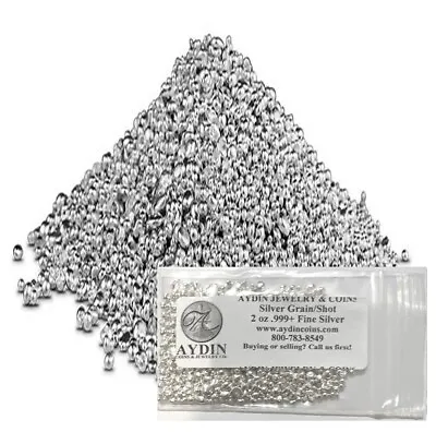 2 Oz Troy Ounces Silver Poured Shot .999+ Fine Silver - IN STOCK FREE SHIPPING • $68.66