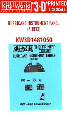 Kits World Decals 1/48 3D COCKPIT INSTRUMENT PANEL HAWKER HURRICANE Airfix • $8.99