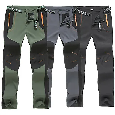 Men Waterproof Cargo Walking Trousers Rain Fishing Hiking Outdoor Work Pants UK • £5.80