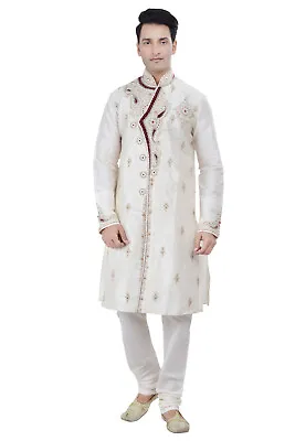 Ethnic Men's Indian Design Bollywood Kurta Sherwani 2pc Suit (Worldwide Postage) • £39.99