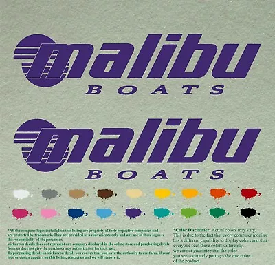 Malibu Compatible Boat Replacement Outboard Decal Vinyl Stickers Motor Set Of 2 • $24.99