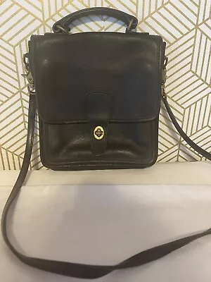 Vintage Coach 9927 Willis Black Leather Turn Lock Satchel Crossbody Bag P1 • $110