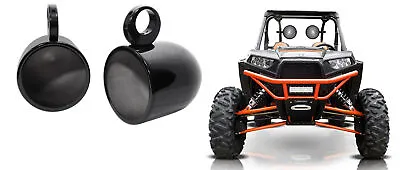 Pair Rockville 8  Black Tower Speaker Pod Enclosure For Polaris RZR/ATV/UTV/Cart • $154.95