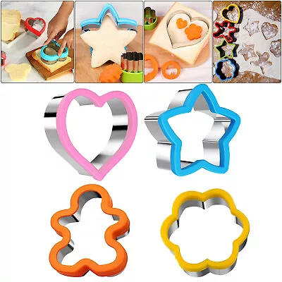£8.54 • Buy 4x Sandwich Cutter For Kids Large Cookie Shape Cutter Bread Toast Food Molds New