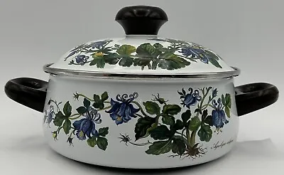 Villeroy & Boch Botanica Enameled Metal Cooking Pot With Lid Sweet Violets 3 Qt • $99.95