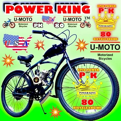 66cc/80cc 2-STROKE MOTORIZED BIKE KIT AND 26” CRUISER BIKE DIY FOR MOTOR BIKE • $339.99