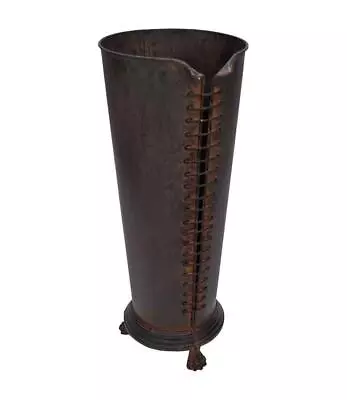 French Victorian Unique Umbrella Stand Black Distressed Metal Corset Boot Style • £39.99