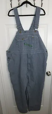 KEY Imperial Bib Overalls Mens 40x32 Work Wear Blue Hickory Striped • $32.90