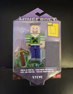 1 Minecraft Build-A-Portal STEVE IN GREEN CREEPER SHIRT Action Figure 6+ • $10.99