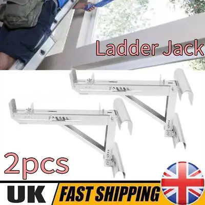 2PCS Steel Ladder Jacks For Stage Up Work Ladders Stander Stabiliser 18-In Width • £49.81