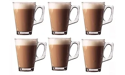 £8.49 • Buy 6x Latte Glasses 240ml For Tea Cappuccino Glass Tassimo Costa Coffee Cups Mugs 