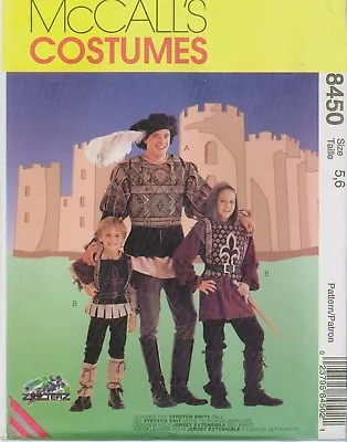 McCalls 8450 Mens Kids Medieval Renaissance Doublet Tabard Costume Pattern UNCUT • $8.09