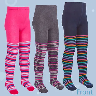 3 Pairs Kids Girls Tights 2-3 3-4 5-6 7-8 Years Spotted Dotted Colourful Vibrant • £9.99