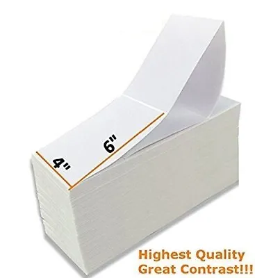 5000 Fanfold Labels 4  X 6  Direct Thermal Label Shipping Zebra ZP450 ZP505 1000 • $65.95
