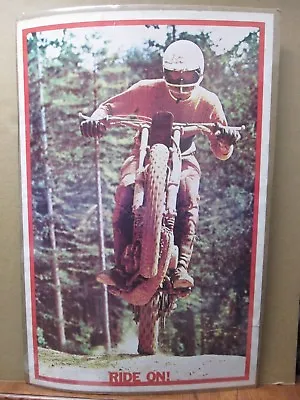 $89.98 • Buy Vintage Moto Dirt Bike Motorcycle RIDE ON! 1973 Motocross In#G66