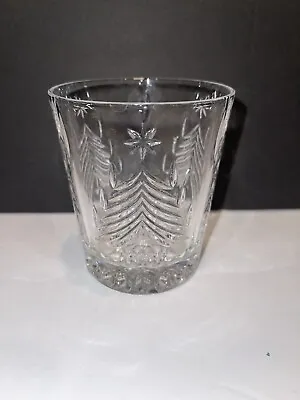 1 Mikasa Christmas Tree 3 7/8” Double Old Fashioned Tumbler Glass Mint! • $12.99
