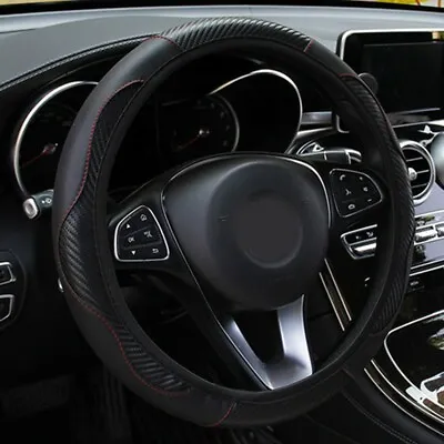Steering Wheel Cover 38cm Black Steering Wheel Cover Glove Soft Universal 1x • $13.52