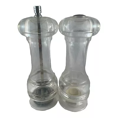  Vintage Olde Thompson Clear Acrylic  Lucite Salt And Pepper Shaker Grinder  • $11.99