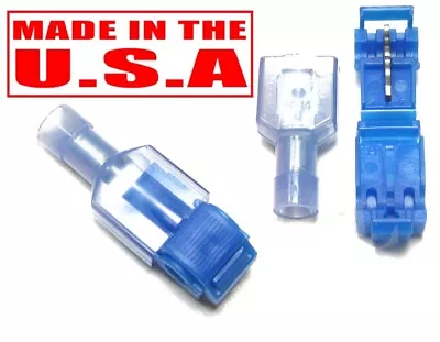 100 Blue T-taps & Male Connectors Wire Terminals 16-14 Gauge Electrical Wiring • $8.85